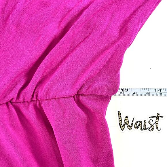 Victoria's Secret Magenta Knee-Length Dress Size S Warp Style V-Neck 3/4 Sleeve - Picture 9 of 11